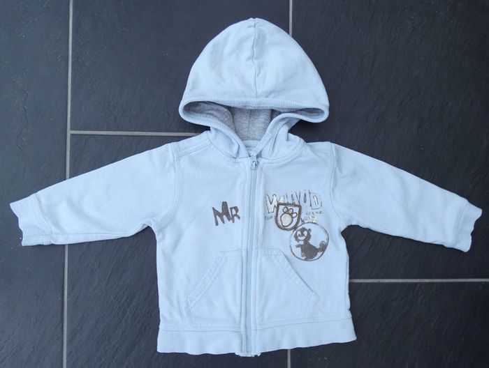 Joli sweeat à capuche zippé garçon 12 mois (74 cm)