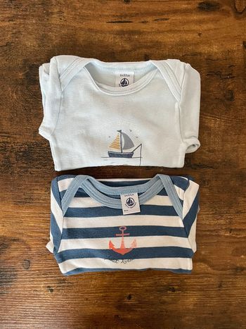 Lot de 2 bodies marin manches longues