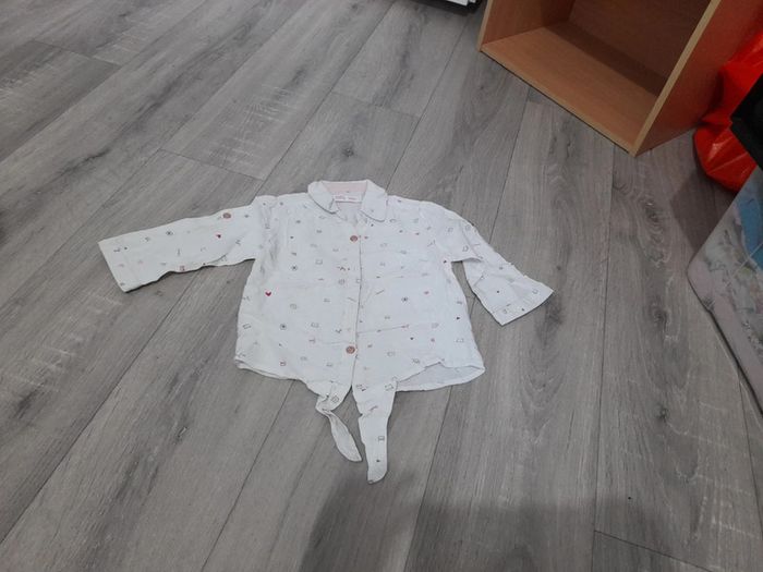 Chemise manches longues à nouer 12 mois