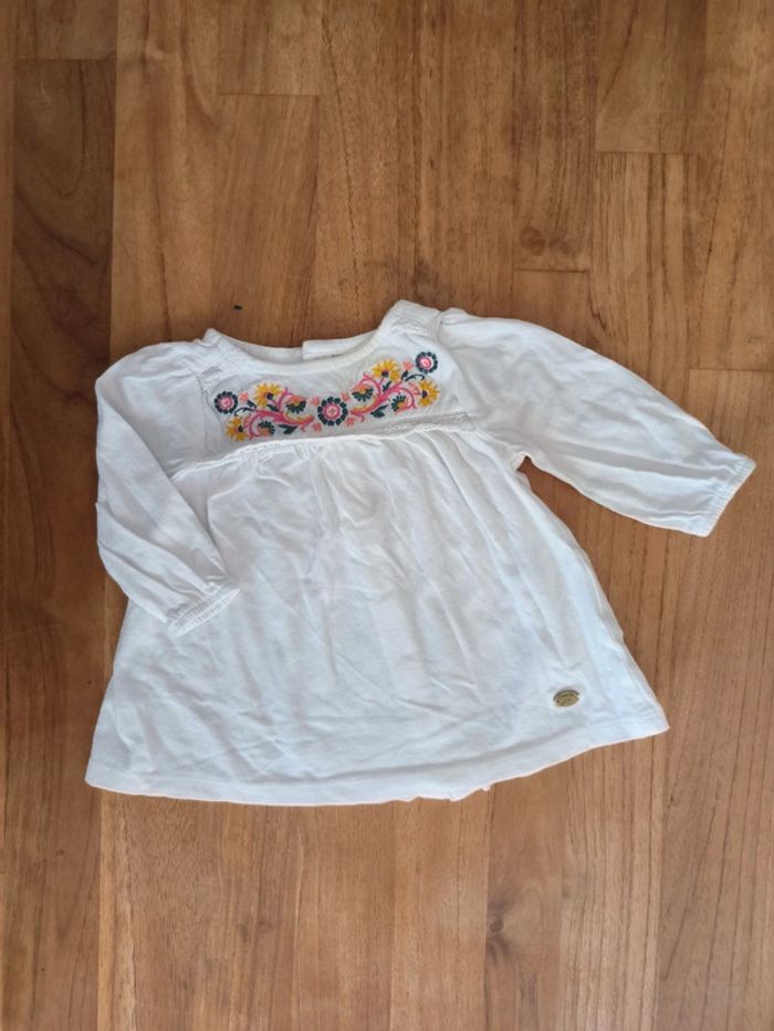 T-shirt blanc manches longues 3mois Creeks