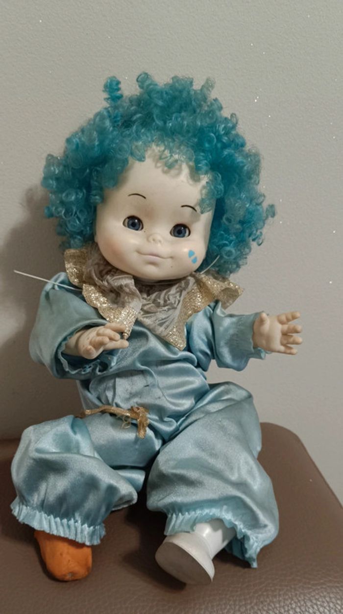 Poupée CB pierrot bleu