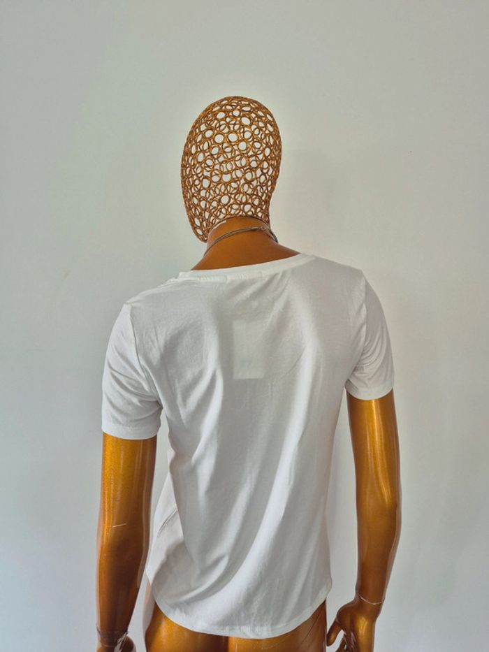 Tee-shirt Blanc Manches Courtes Femme Taille S/36 - photo numéro 2