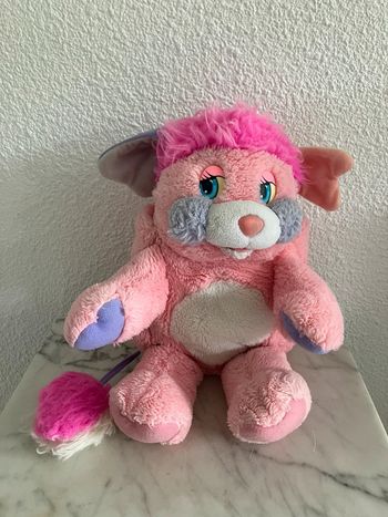 Grande peluche popples rose vintage