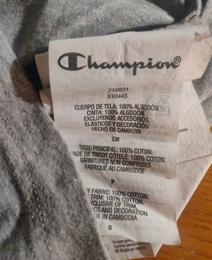 T-shirt manches courtes Champion gris 14 ans - photo numéro 4