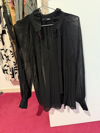 Blouse vaporeuse semi transparente noire Etam 38