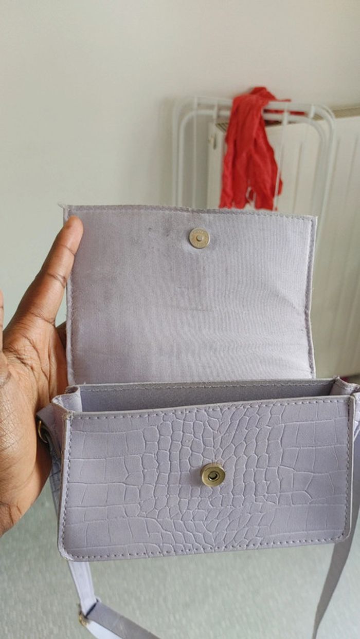 Sac à main bandoulière chêne doré violet lilas - photo numéro 5
