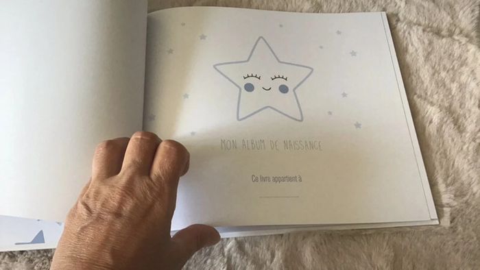 Magnifique coffret livre de naissance et veilleuse étoile en bois (0124) - photo numéro 6