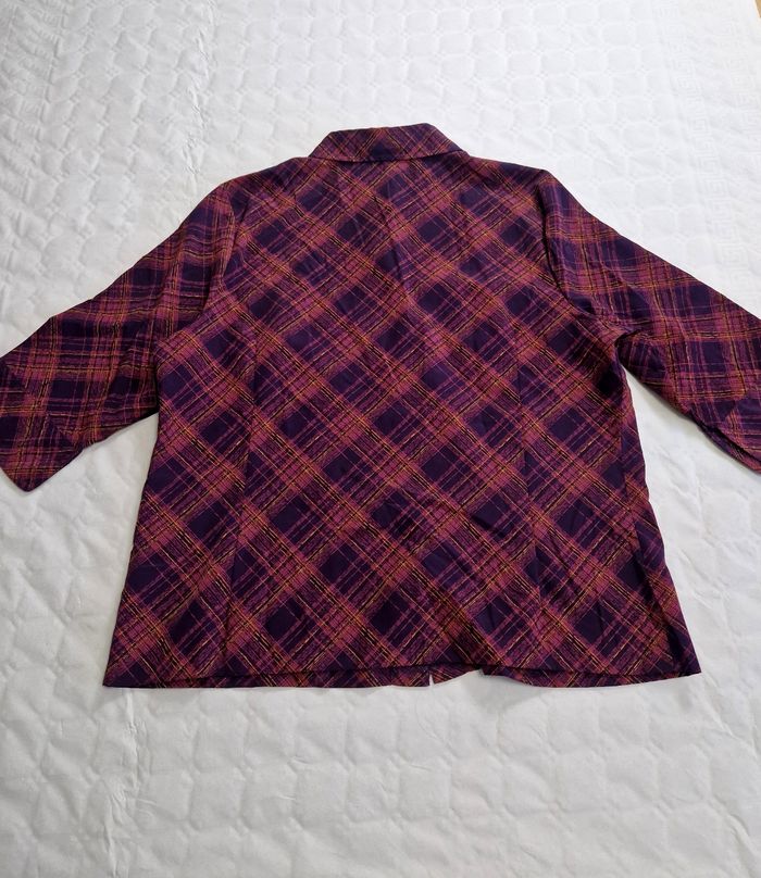 Chemisier Fluide Carreaux Violet/Prune Kiabi – Taille 48 - photo numéro 9