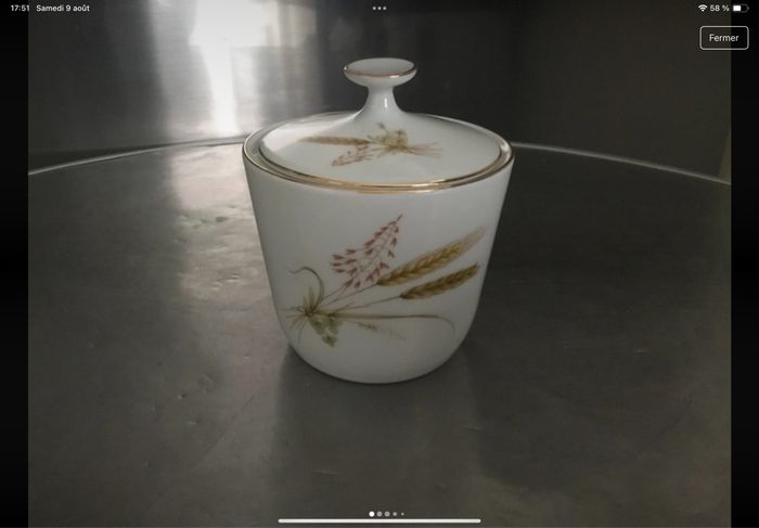Sucrier porcelaine Bavaria motif épi de blé