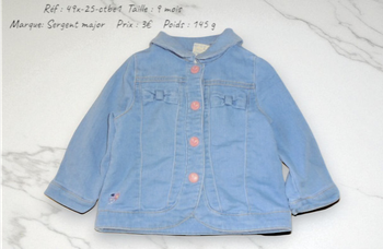 Veste 9 mois Sergent major (49x-25-ctbe1)