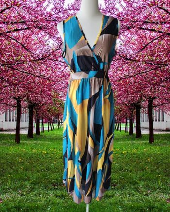 Robe longue multicolore