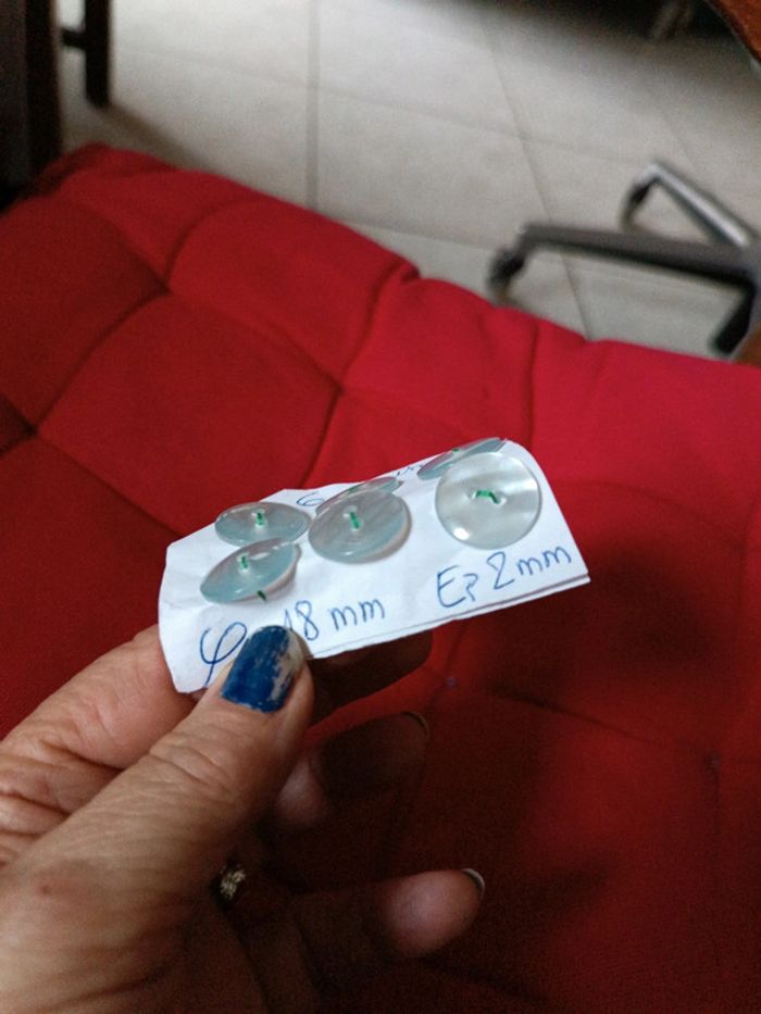 Lot 6 boutons plats turquoise - photo numéro 2