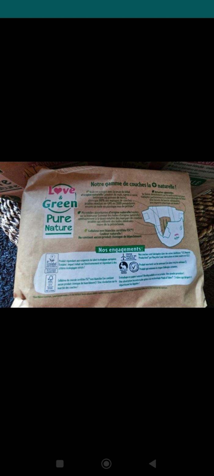 Couche taille 1 neuf love and green - photo numéro 2