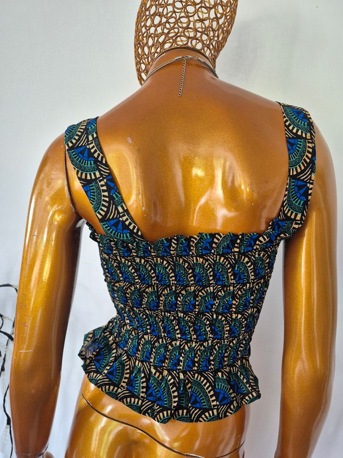 Top Femme Plissé Bleu Marine Taille S/36 - photo numéro 2