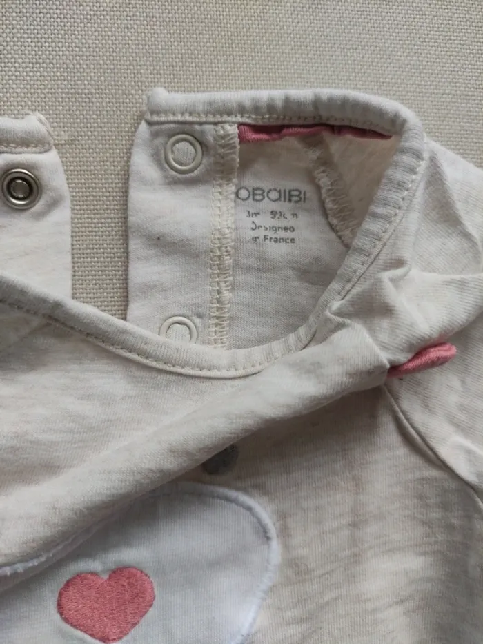 Petit pyjama été ourson 🐻 rose Obaibi 3 mois fille - photo numéro 3