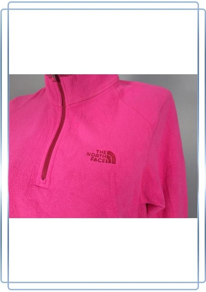 Polaire quart de zip the north face légère  femme / fuchsia taille M brodé 258 - photo numéro 3