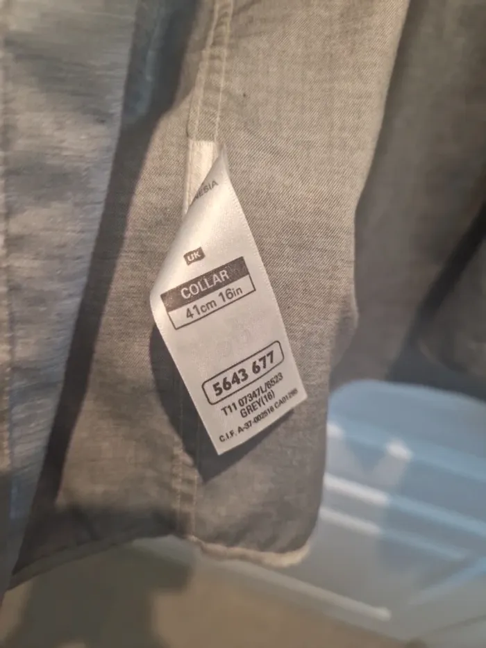 Chemise grise marks and spencer taille l tres bon etat coton - photo numéro 4