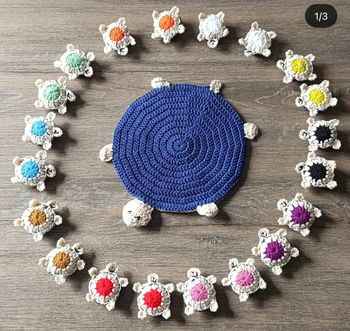 Jeu éducatif Tortue memory couleurs bleu marine