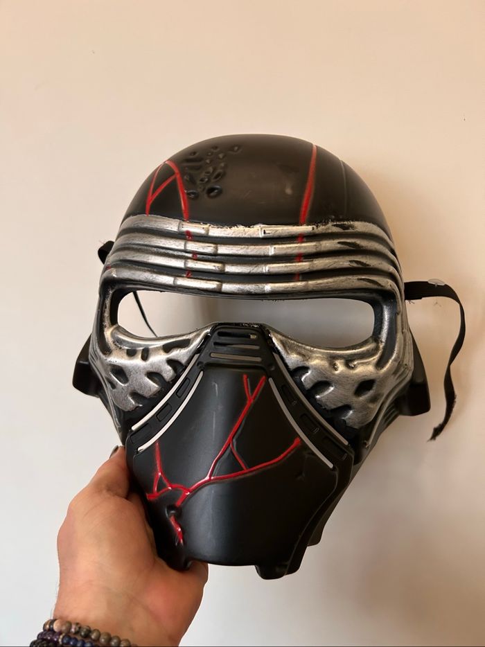 🖤 Casque de super-héros noir et argent avec détails rouges – Taille ajustable Stars  Wars 🖤 - photo numéro 6