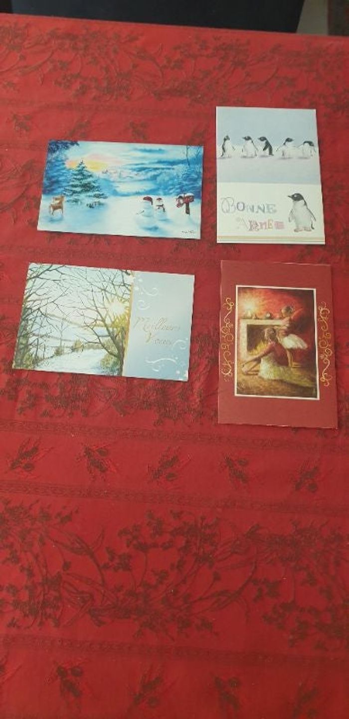 Lot de 4 cartes de vœux