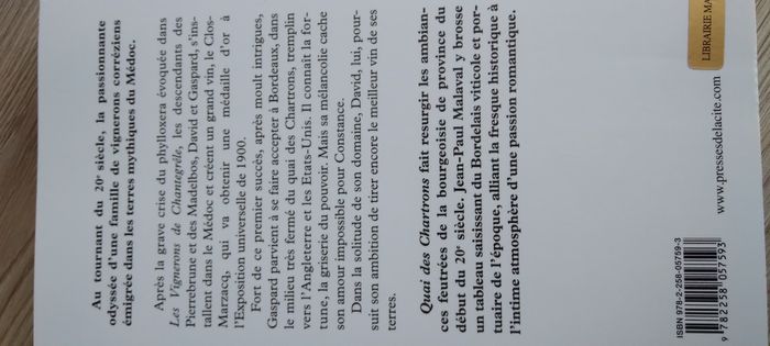 Livre "Quai des Chartrons" de Jean-Paul Malaval - photo numéro 2