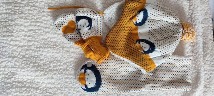 Lot bonnet écharpe moufles obaibi