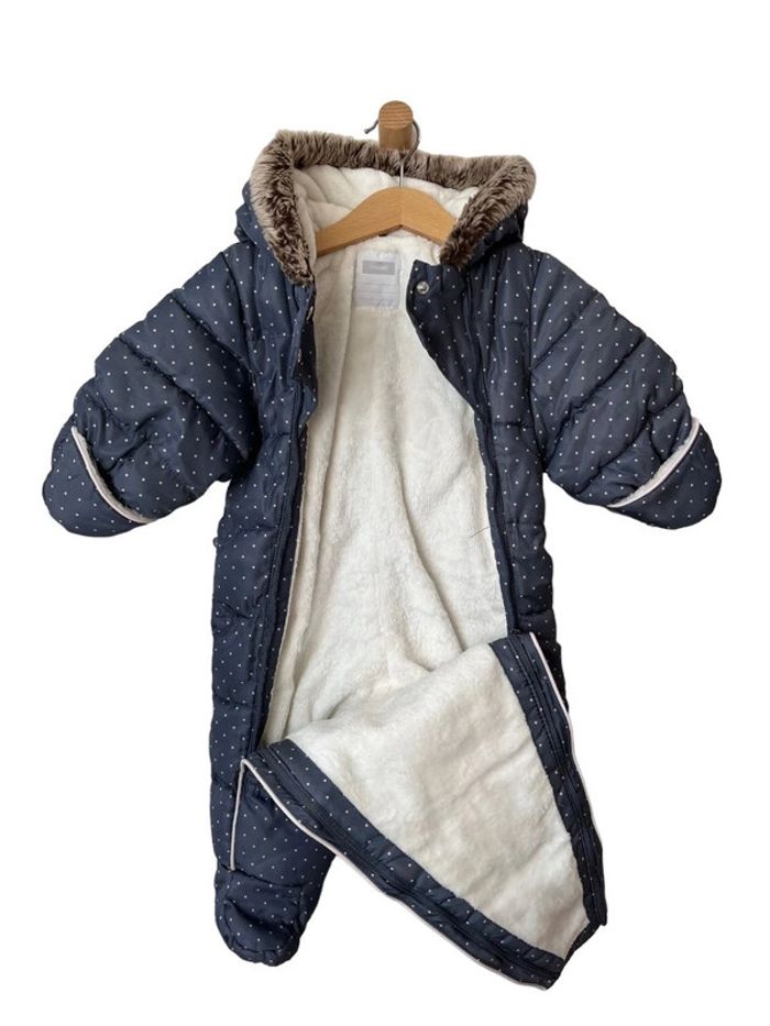 Combipilote chaude déperlante, grise à pois - Obaïbi 6/12 mois (68-74cm) - photo numéro 2