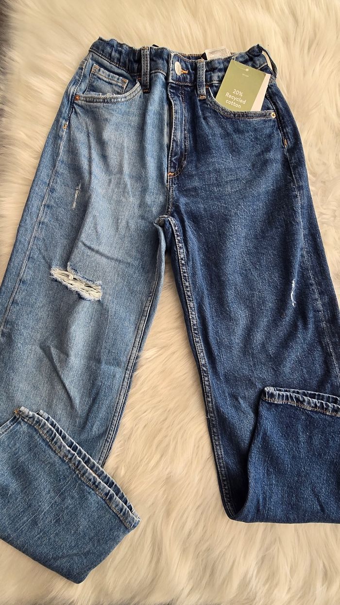 Neuf(non porté) 🏷🤩😍🩷 jeans WIDE LEG  bicolore 10 ANS fille 🩷 😍🤩👌👌 - photo numéro 2