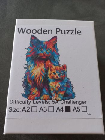 Puzzle bois forme Irrégulière chat format A4 adultes grands enfants