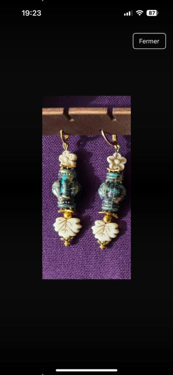 Boucles d’oreilles pendantes lanternes et feuilles d’automne