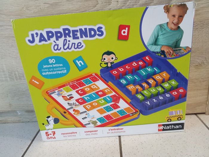 Malette apprentissage mots, orthographe, vocabulaire, lecture, jeu dès 5 ans, GS, Nathan, j'apprends à lire, lettres alphabet, écriture, boîte d'origine, idéal cadeau, offrir