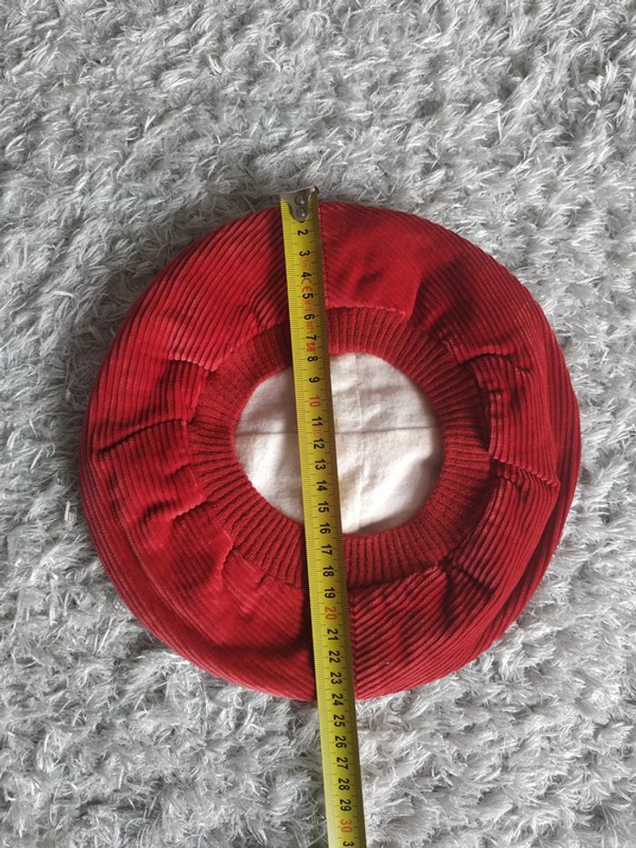 Beret velours rouge - photo numéro 3