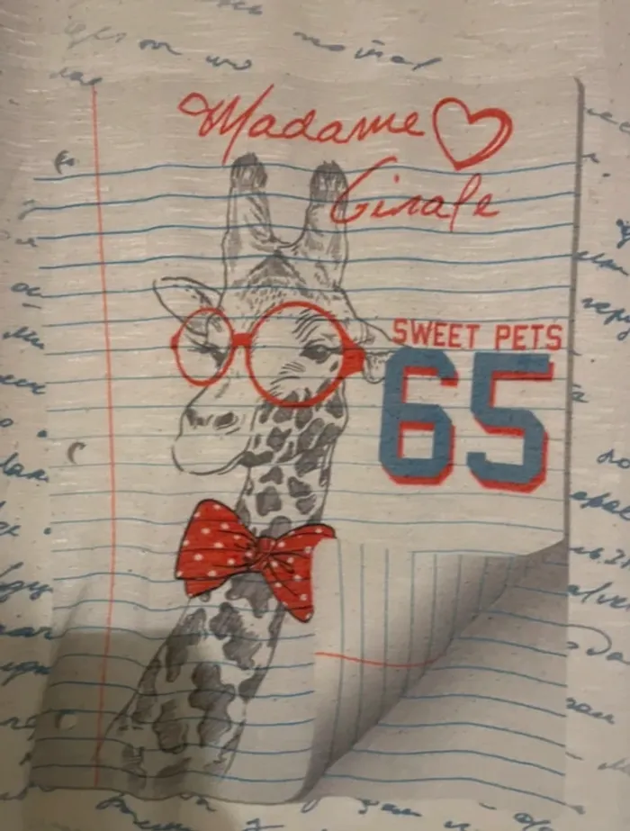 T-shirt girafe my fashion paris taille 36-S - photo numéro 4