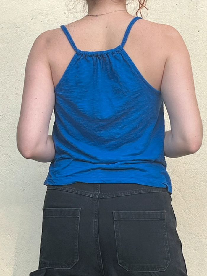 Débardeur ample plissé bleu électrique - photo numéro 7