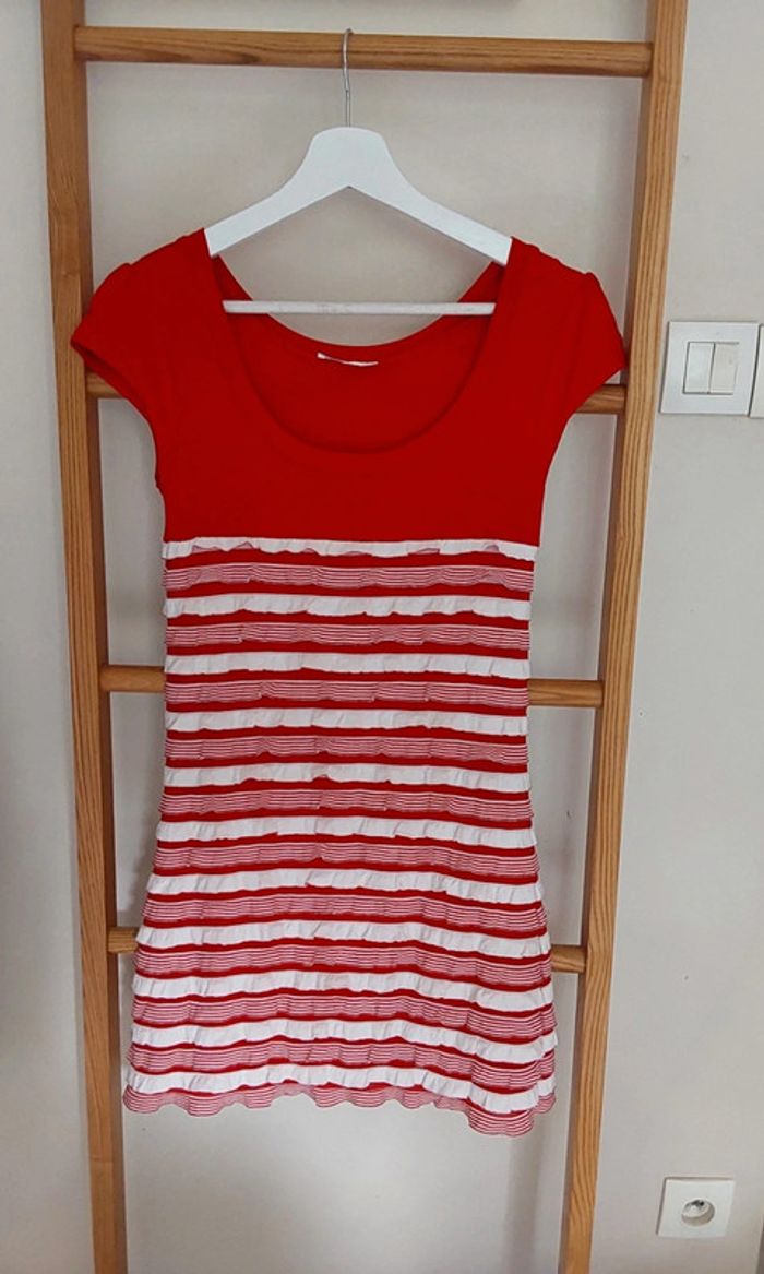 Robe vintage rétro style  rouge et blanche T 36 - photo numéro 3