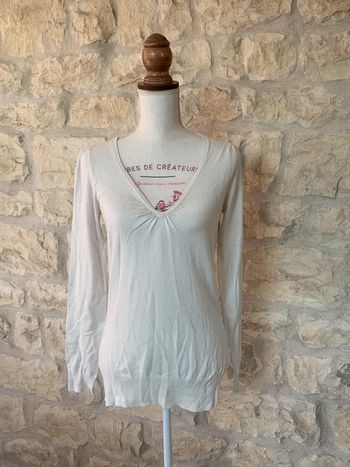 Haut manches longues crème Camaïeu taille 2