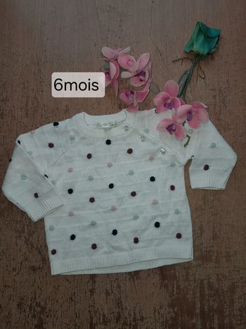 Pull fille 6mois blanc