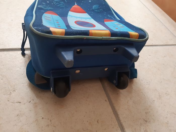 Sacs à dos maternelle à roulettes fusée bleue - photo numéro 5