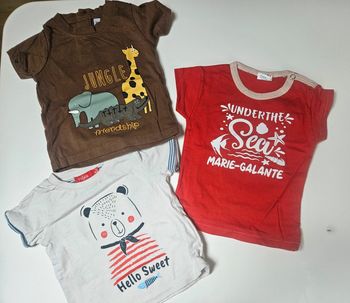 Lot de 3 t-shirts taille 6 mois
