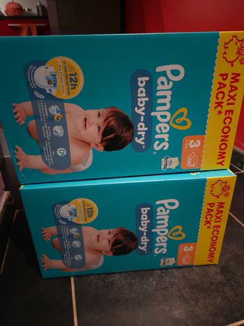 2 cartons couches pampers baby dry taille 3