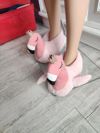 Les chaussons de Patoche flamand rose
