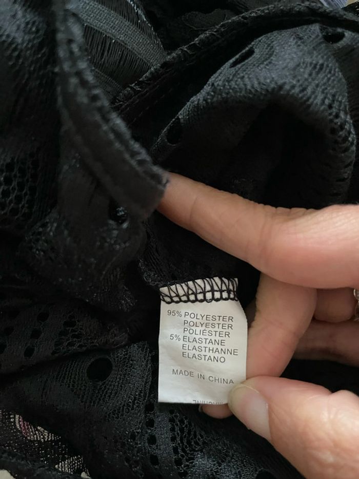 Body sans manches à volant noir en dentelle sexy whoo taille S/M - photo numéro 7