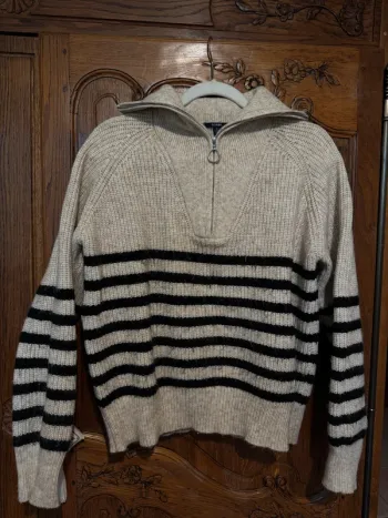 Pull à zip marinière