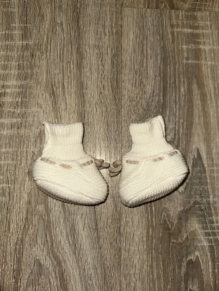 Chaussons bébé écru T0 prema/1mois - photo numéro 4