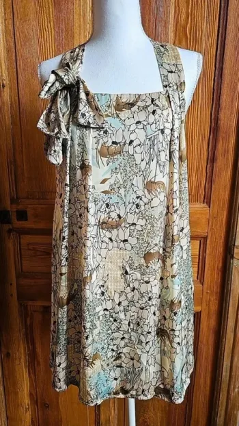 Robe vintage imprime floral avec noeud