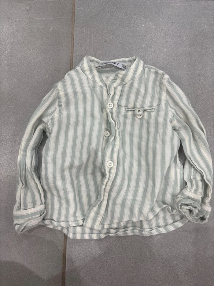 Chemise vert d’eau rayée