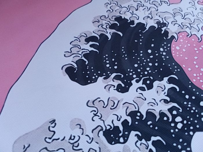 AFFICHE POSTER TOILE A3 JAPON HOKUSAI VAGUE - photo numéro 2
