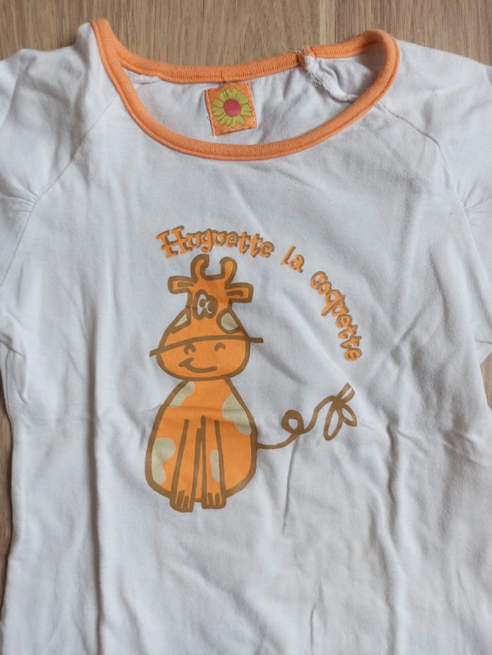 T-shirt blanc avec une petite vache 100% et pantalon bleu Marese 4 ans - photo numéro 2