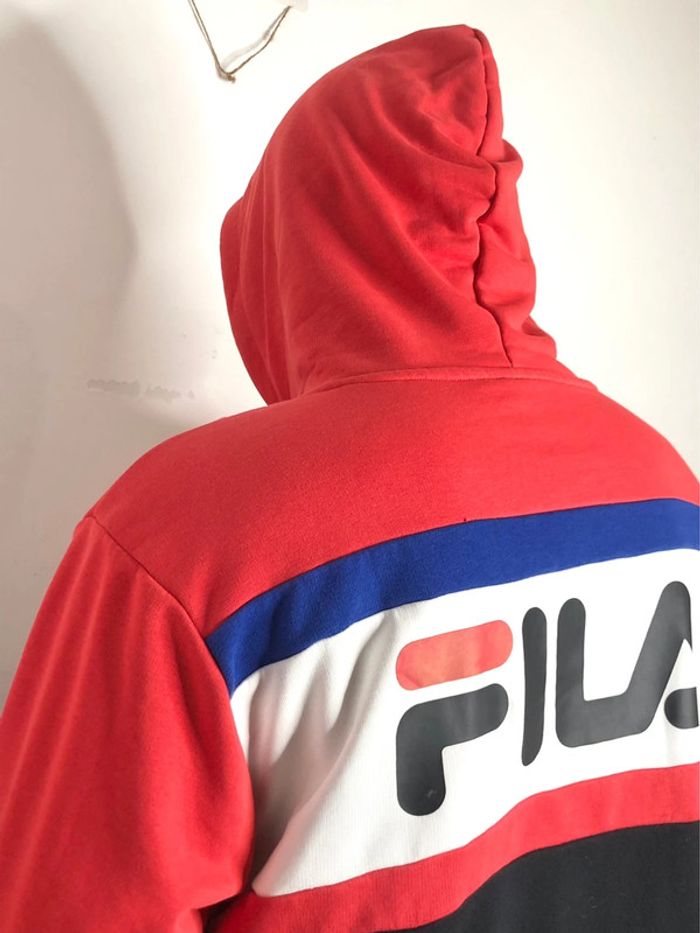 Sweat à capuche fila noir blanc rouge taille XL - photo numéro 3