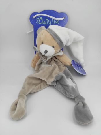 Doudou Plat Ours beige Luminescent Bn0138 Baby Nat'